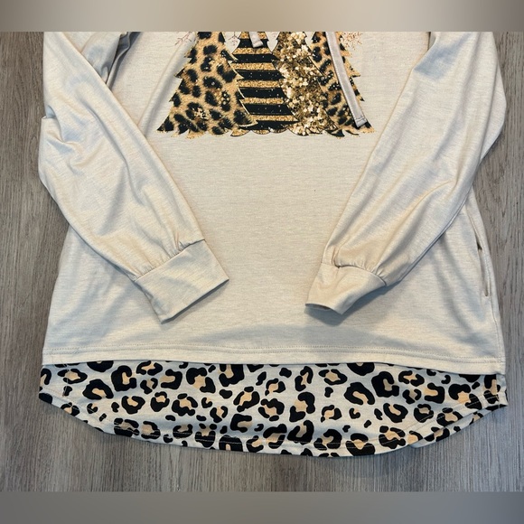 Leopard Print Holiday Hoodie - Picture 4 of 6